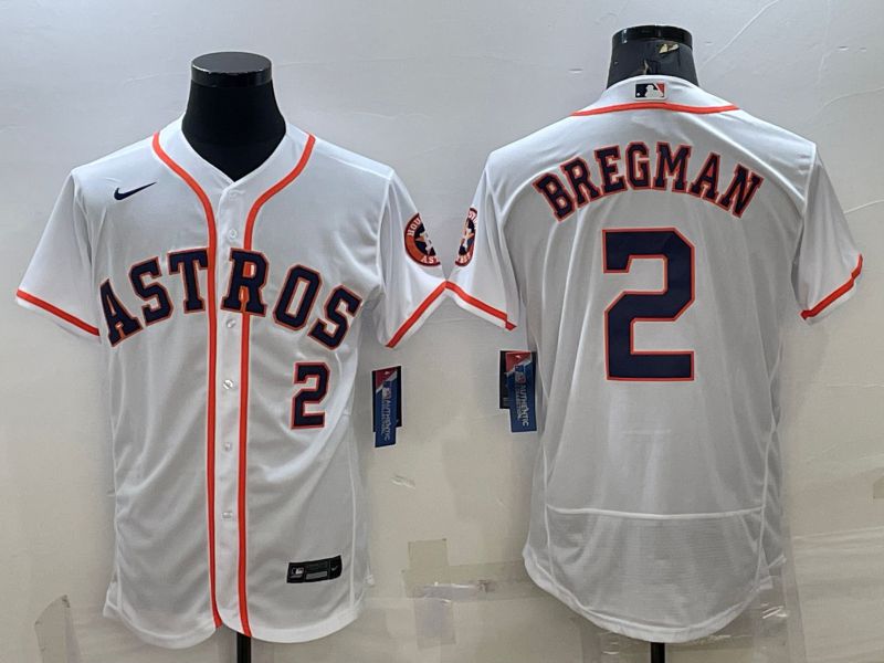 Men Houston Astros #2 Bregman White Elite Nike 2022 MLB Jerseys